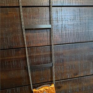 Orange Quilted Crossbody Bag
